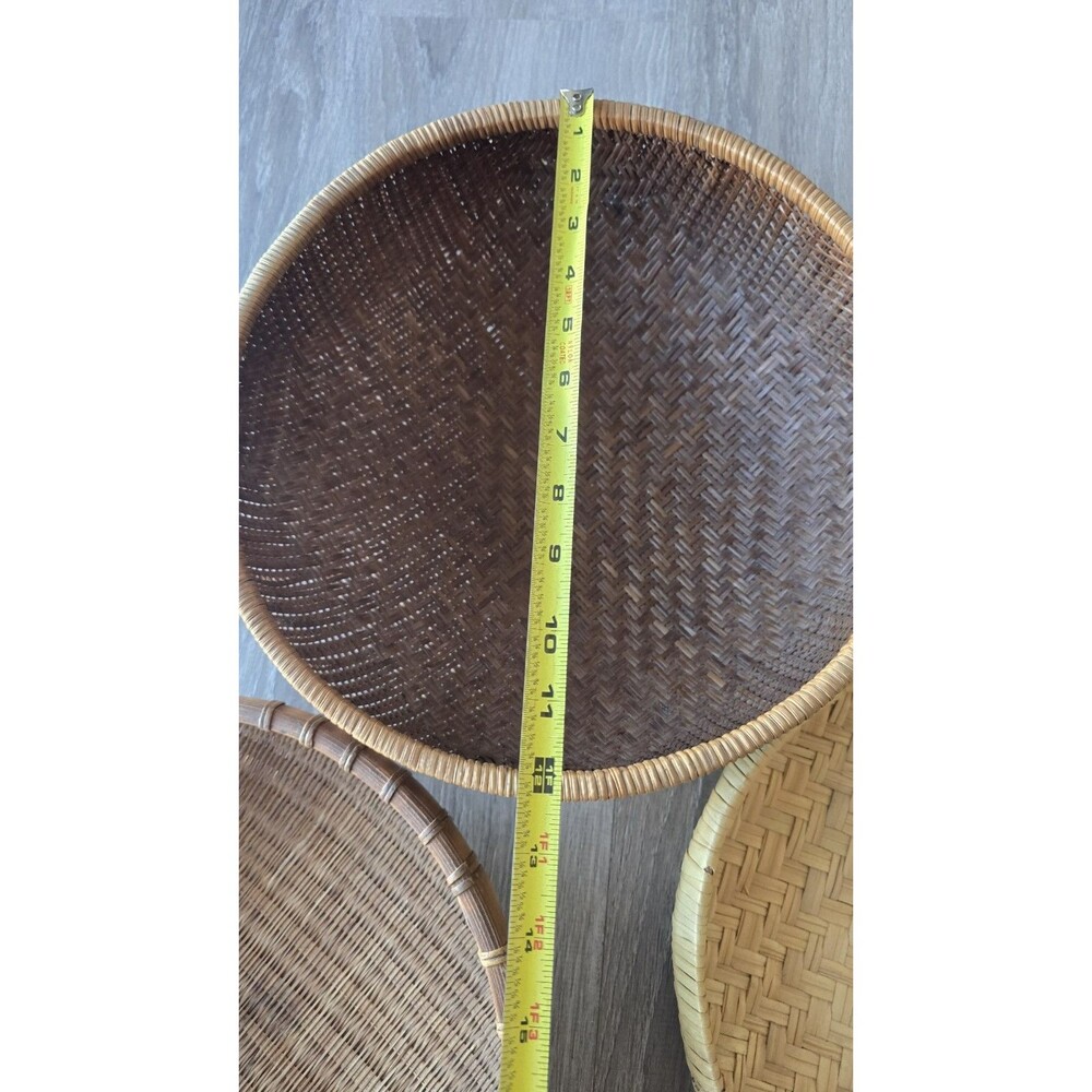 Lot Of 5 Wicker Rattan Basket Decor Boho Vintage Decor Wall / Storage - Picture 7 of 13